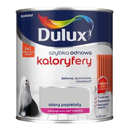 Farba DULUX szybka odnowa kaloryfery Szary popielaty 0,75l