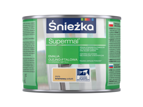 FARBA ŚNIEŻKA SUPERMAL EMALIA KREMOWY 0,2L 