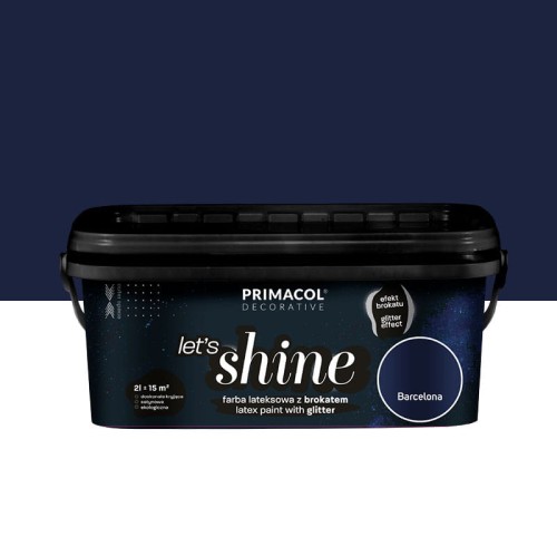 PRIMACOL DECORATIVE Farba Let's shine 2 l Barcelona - Farba z brokatem