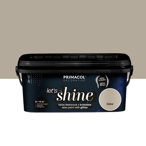 PRIMACOL DECORATIVE Farba Let's shine 2 l Dakar - Farba z brokatem