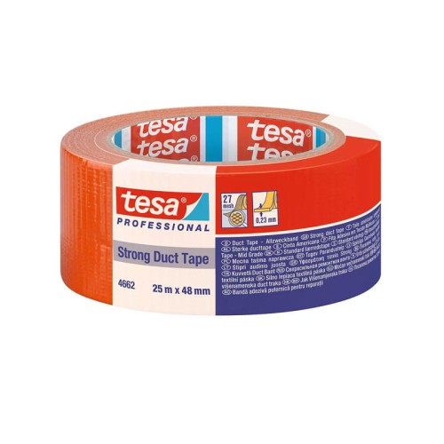 TESA Super mocna taśma materiałowa (tynkarska) 25m x 48mm pomarańczowa