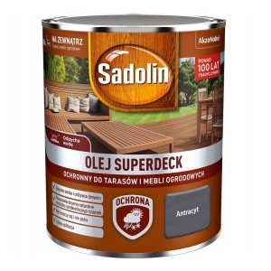 SADOLIN Olej Superdeck do tarasów i mebli antracyt 0,75L