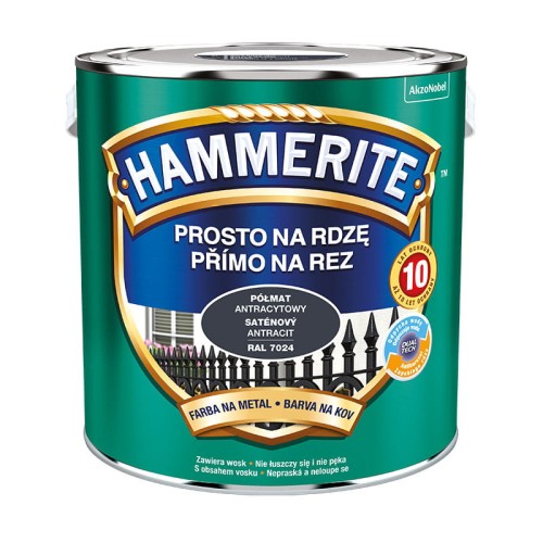 HAMMERITE Farba na rdzę Półmat Antracytowy 2,5L