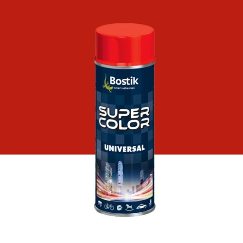 BOSTIK Lakier Super Color Universal 400 ml RAL3020 czerwony połysk