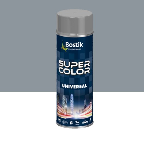 BOSTIK Lakier Super Color Universal 400 ml RAL7001 szary połysk