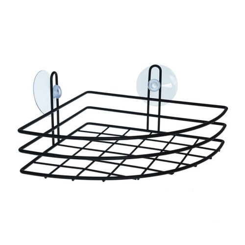 BISK Półka narożna pojedyncza czarna NIAGARA