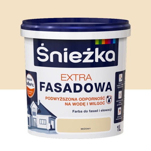 ŚNIEŻKA Farba elewacyjna Extra Fasadowa beżowa 1L