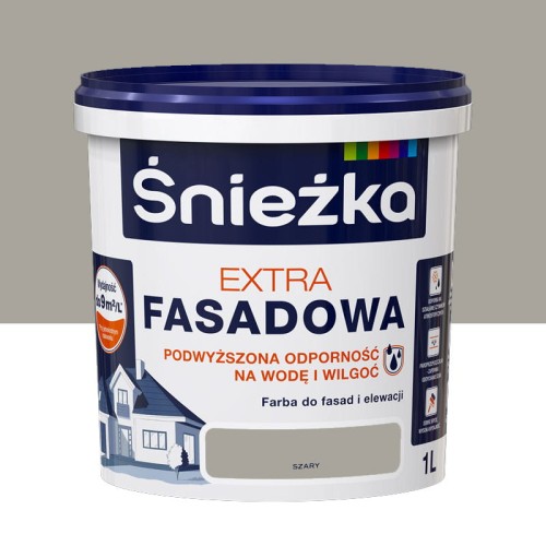ŚNIEŻKA Farba elewacyjna Extra Fasadowa szary 1L