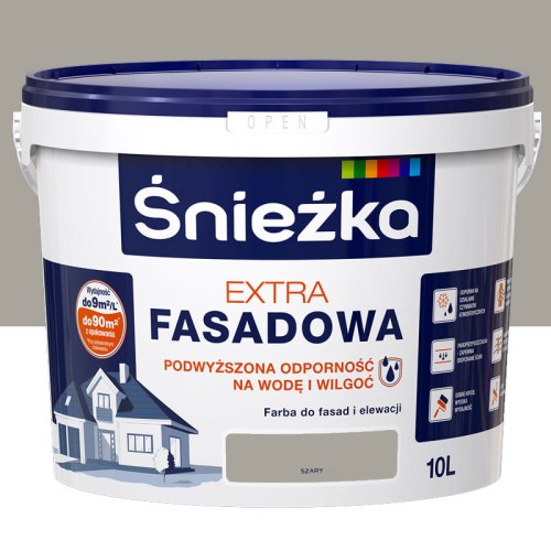 ŚNIEŻKA Farba elewacyjna Extra Fasadowa szara 10L