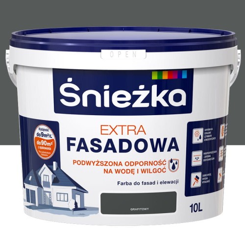 ŚNIEŻKA Farba elewacyjna Extra Fasadowa grafitowa 10L