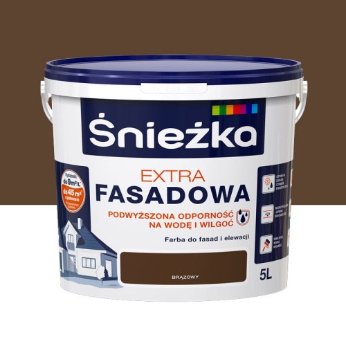 ŚNIEŻKA Farba elewacyjna Extra Fasadowa brązowa 5L