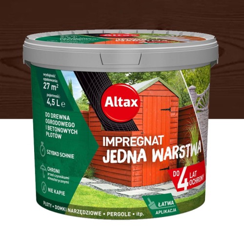 ALTAX Impregnat Jedna Warstwa 4,5L brąz