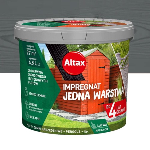 ALTAX Impregnat Jedna Warstwa 4,5L antracyt