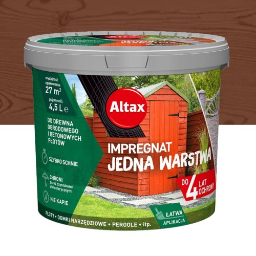 ALTAX Impregnat Jedna Warstwa 4,5L kasztan