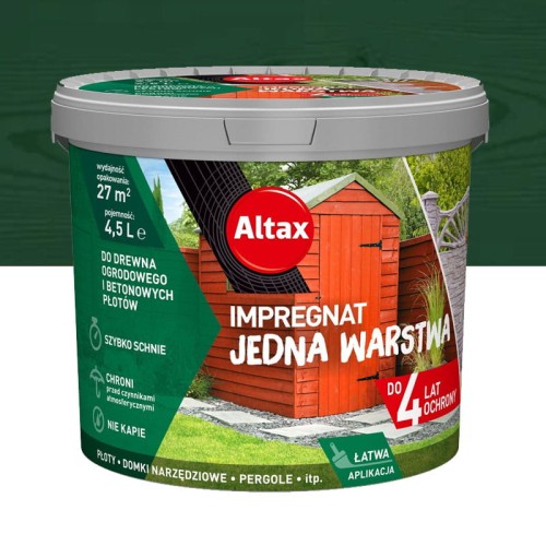 ALTAX Impregnat Jedna Warstwa 4,5L zielony