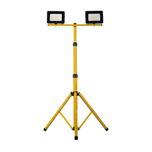 DPM Naświetlacz LED na statywie, 2 x 30 W, 2 x 2350 lm, 6400 K, IP65, 150 cm, żółty