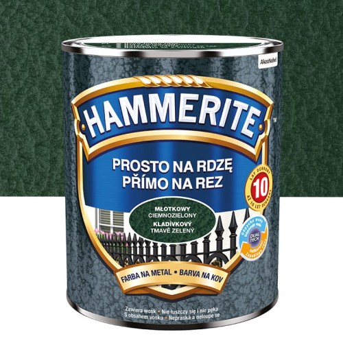 HAMMERITE Farba na rdzę Młotkowy Ciemnozielony 0,7L