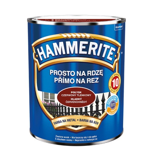 HAMMERITE Farba na rdzę Połysk Czerwony Tlenkowy 0,7L