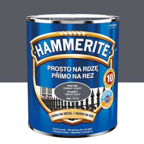 HAMMERITE Farba na rdzę Połysk Ciemny Szary 0,7L