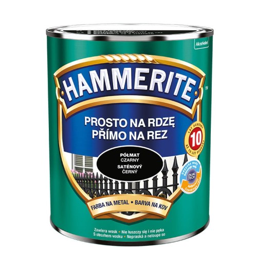 HAMMERITE Farba na rdzę Półmat Czarny 0,7L