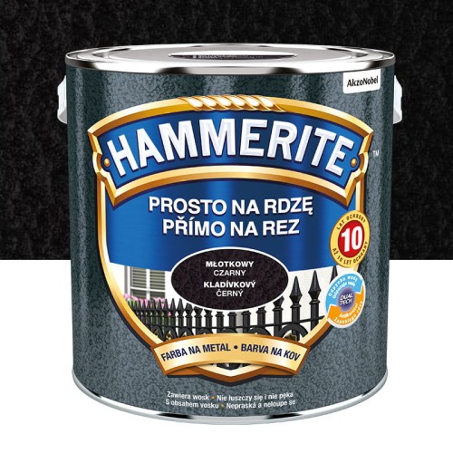HAMMERITE Farba na rdzę Młotkowy Czarny 2,5L
