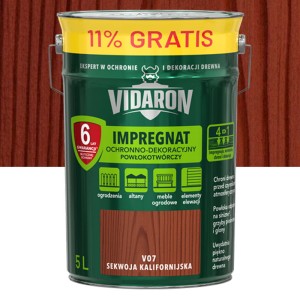 VIDARON Impregnat Ochronno-Dekoracyjny Powłokotwórczy Sekwoja Kalifornijska V07 5L 