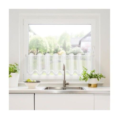 EUROFIRANY Firana zazdrostka 150x30 cm biała przelotki