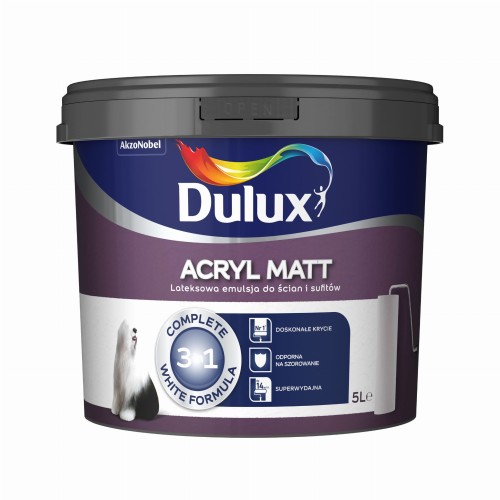 Dulux ACRYL emlusja Lateksowa farba Biała MATT 5L
