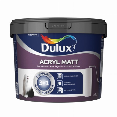 Dulux ACRYL emulsja Lateksowa farba Biała MATT 10L