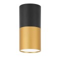 CANDELLUX Oprawa sufitowa czarno-złota tuba 15W