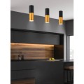 CANDELLUX Oprawa sufitowa czarno-złota tuba 15W