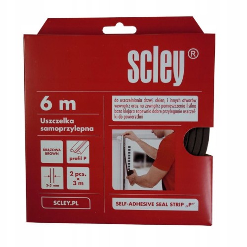 SCLEY Uszczelka samoprzylepna typ P brązowa 2x3m