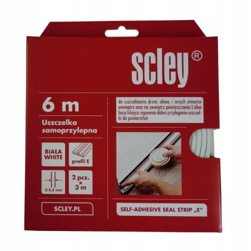 SCLEY Uszczelka samoprzylepna typ E biała 2x3m