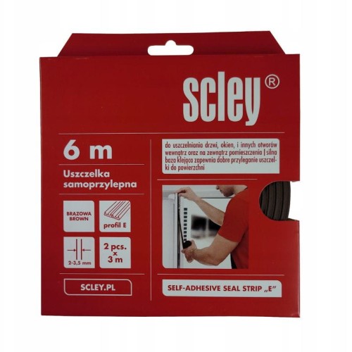 SCLEY Uszczelka samoprzylepna typ E brązowa 2x3m