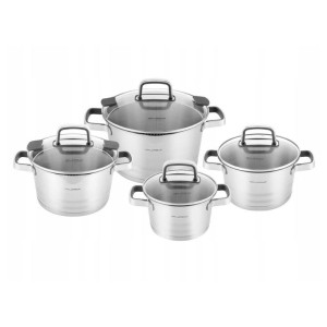 FLORINA Komplet garnków nierdzewnych SMART 8 elementów