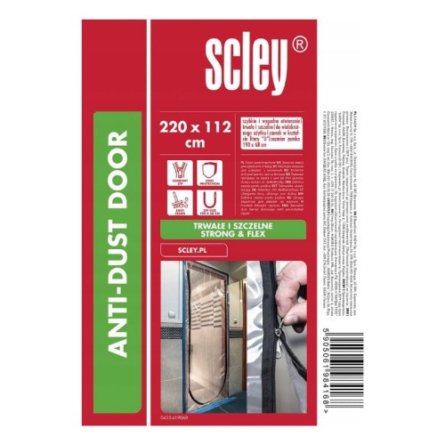 SCLEY Kurtyna przeciwpyłowa *U* 220 cm x 112 cm