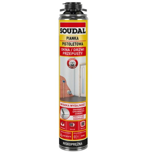 Soudal Piana montażowa pistoletowa YELLOW 750 ml