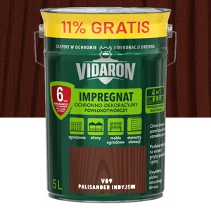 VIDARON Impregnat Ochronno-Dekoracyjny Powłokotwórczy Palisander Indyjski V09 5L 