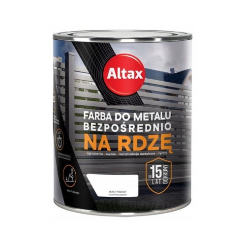 ALTAX Farba do metalu na rdzę 0,75L biały półmat