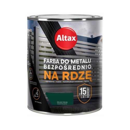 ALTAX Farba do metalu na rdzę 0,75L zielony połysk