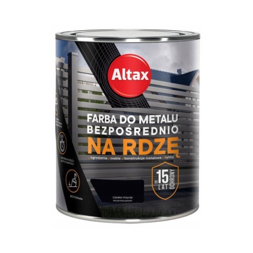 ALTAX Farba do metalu na rdzę 0,75L czarny połysk