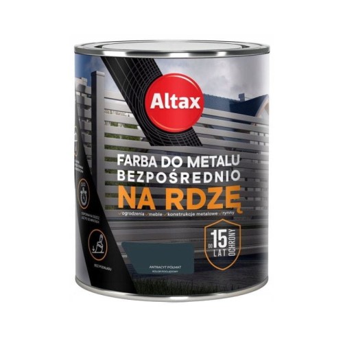 ALTAX Farba do metalu na rdzę 0,75L antracyt półmat