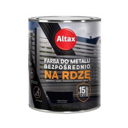 ALTAX Farba do metalu na rdzę 0,75L czarny półmat