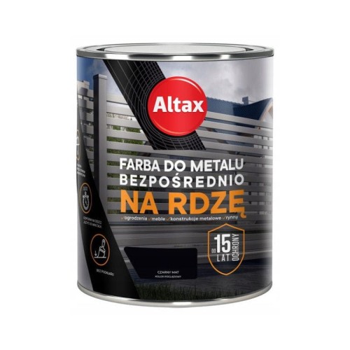 ALTAX Farba do metalu na rdzę 0,75L czarny mat