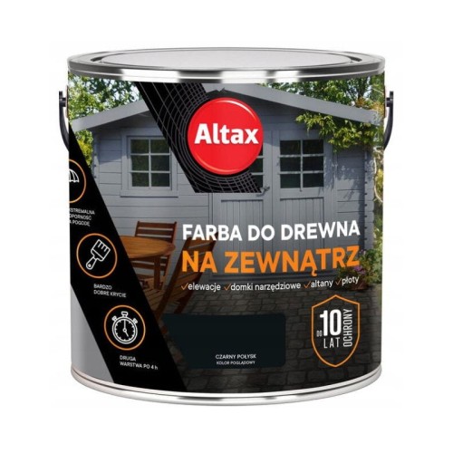 ALTAX Farba do drewna na zewnątrz 2,5L czarny połysk