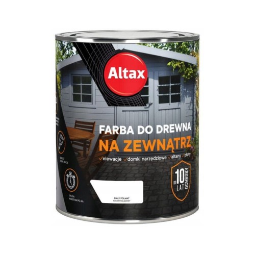 ALTAX Farba do drewna na zewnątrz 0,75L biały półmat