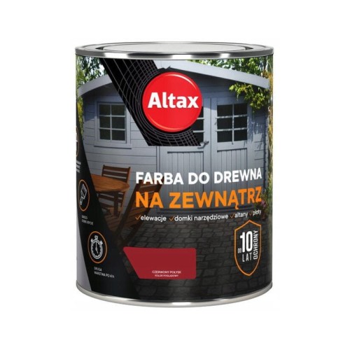 ALTAX Farba do drewna na zewnątrz 0,75L czerwony połysk