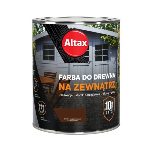 ALTAX Farba do drewna na zewnątrz 0,75L ciemny brązowy połysk