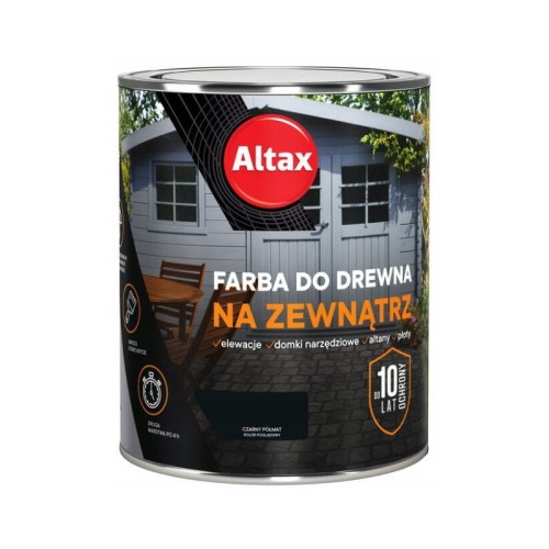ALTAX Farba do drewna na zewnątrz 0,75L czarny półmat