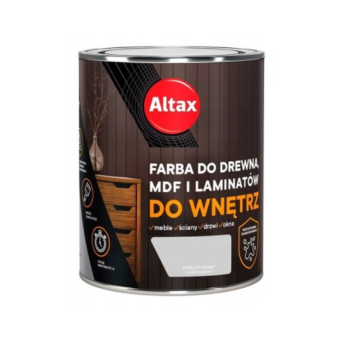 ALTAX Farba do drewna, MDF i laminatów 0,75L popielaty półmat